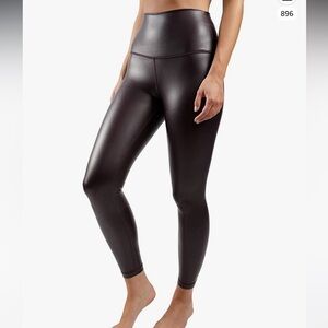 90 Degree By Reflex Super High Waist Faux Leather Fleece Lined Ankle Leggings S